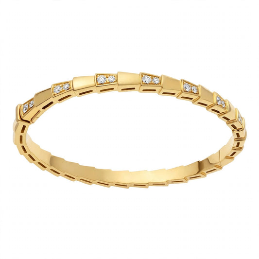 Custom Crafted Snake Scale Bangle in Solid 18K Gold