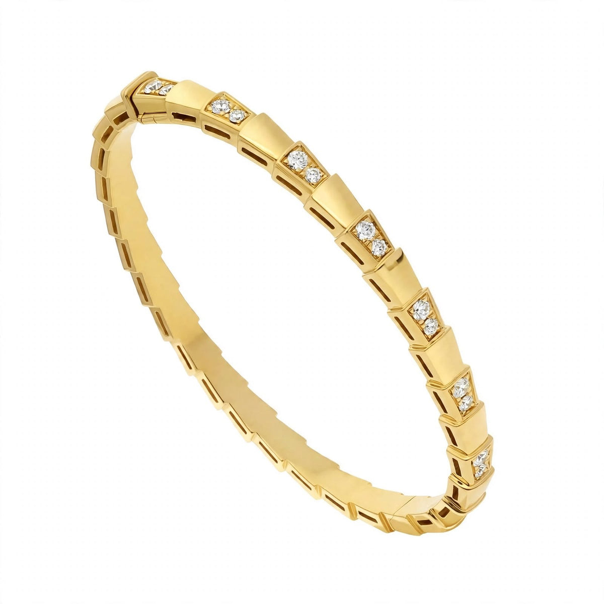 Custom Crafted Snake Scale Bangle in Solid 18K Gold