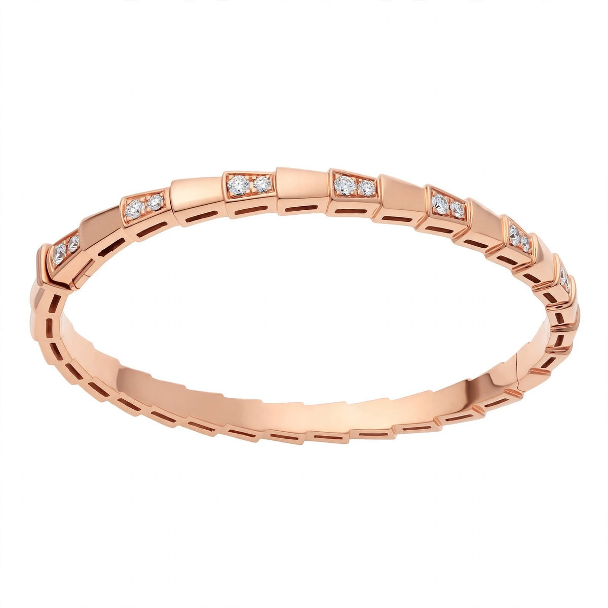 Custom Crafted Snake Scale Bangle in Solid 18K Gold