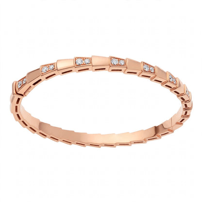 Custom Crafted Snake Scale Bangle in Solid 18K Gold