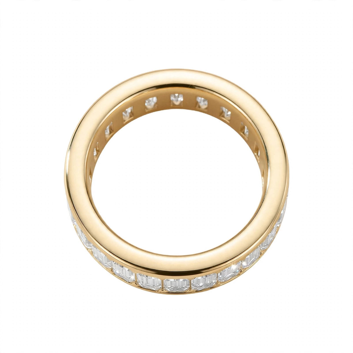 14K Yellow Gold Emerald-Cut Diamond Full Eternity Band