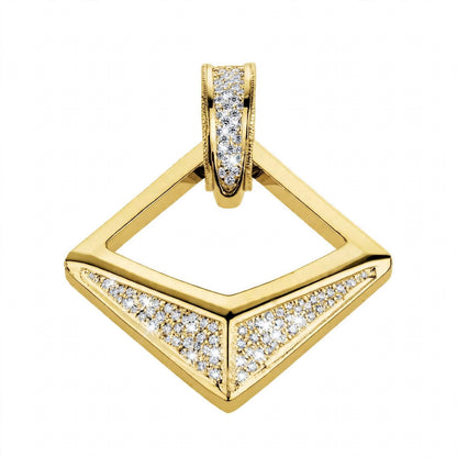 18K Rose Gold Modern Geometric Open Rhombus Diamond Pendant