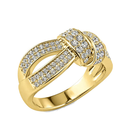 14K Rosegold Statement Ribbon Knot Cocktail Ring