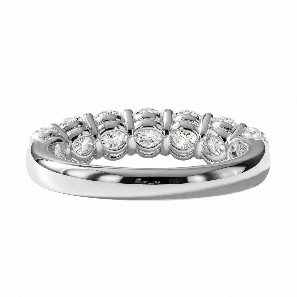 14K Yellow Gold Oval Cut Diamond Half-Eternity Band
