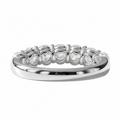 14K Yellow Gold Oval Cut Diamond Half-Eternity Band