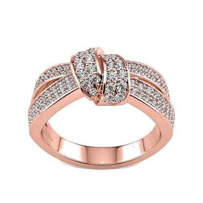 14K Rosegold Statement Ribbon Knot Cocktail Ring