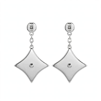 Handmade Pink Mother of Pearl Clover Drop Earrings in Gold Filled.