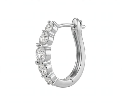 14K Yellow Gold Graduated Diamond Hoop Earrings