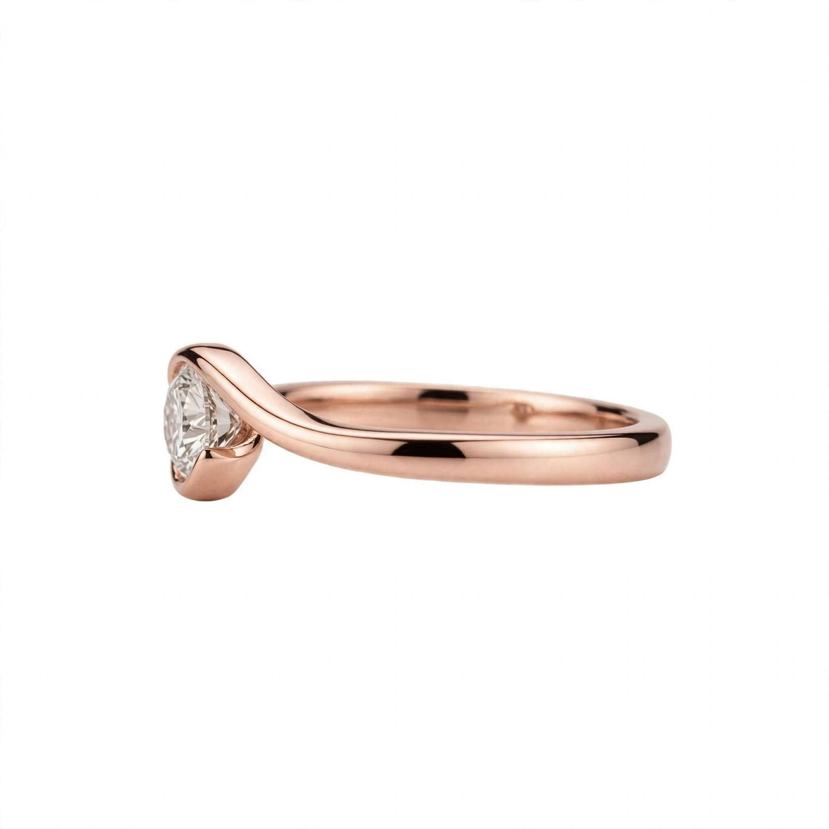 Bypass solitaire engagement ring.