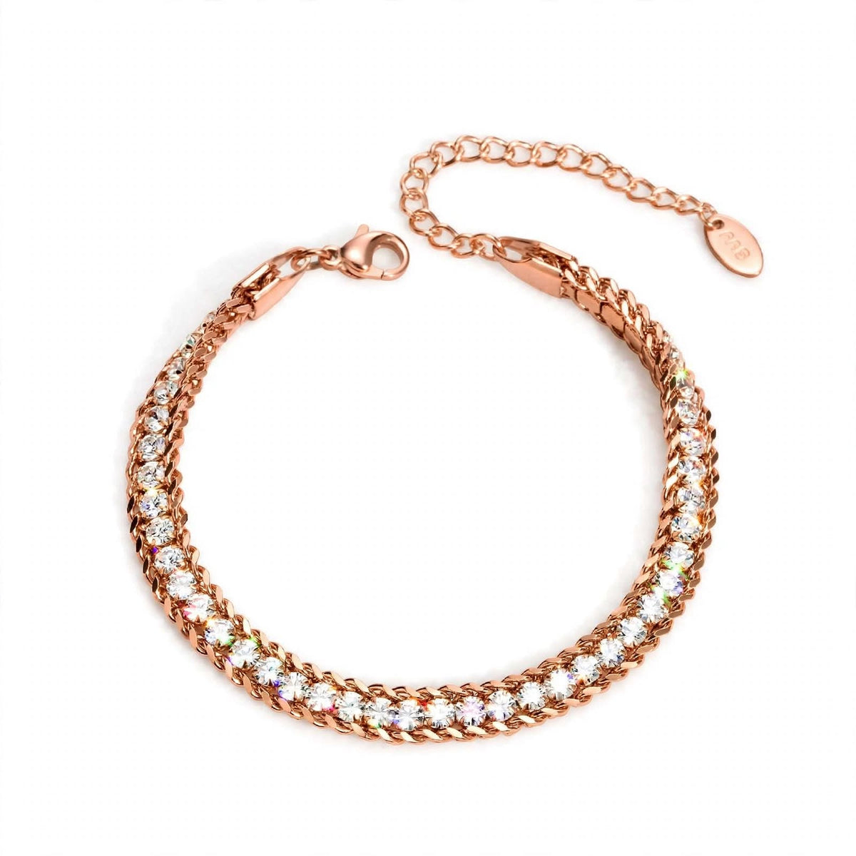 18K Yellow Gold Double Row Tennis Bracelet