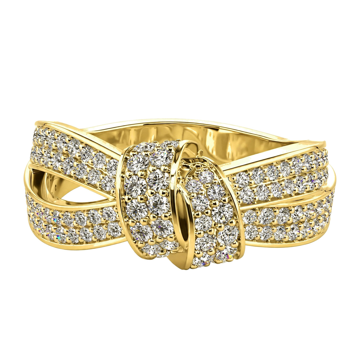 14K Rosegold Statement Ribbon Knot Cocktail Ring