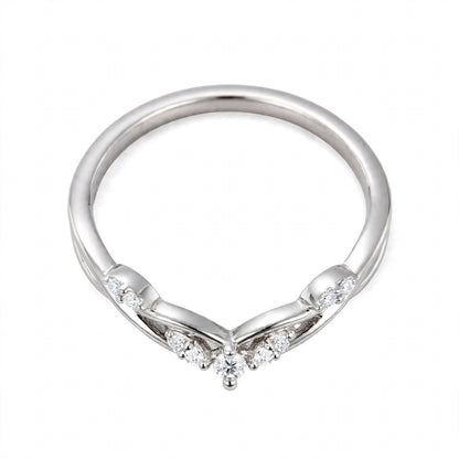 14K Yellow Gold Nature-Inspired Curved Diamond Wedding Band