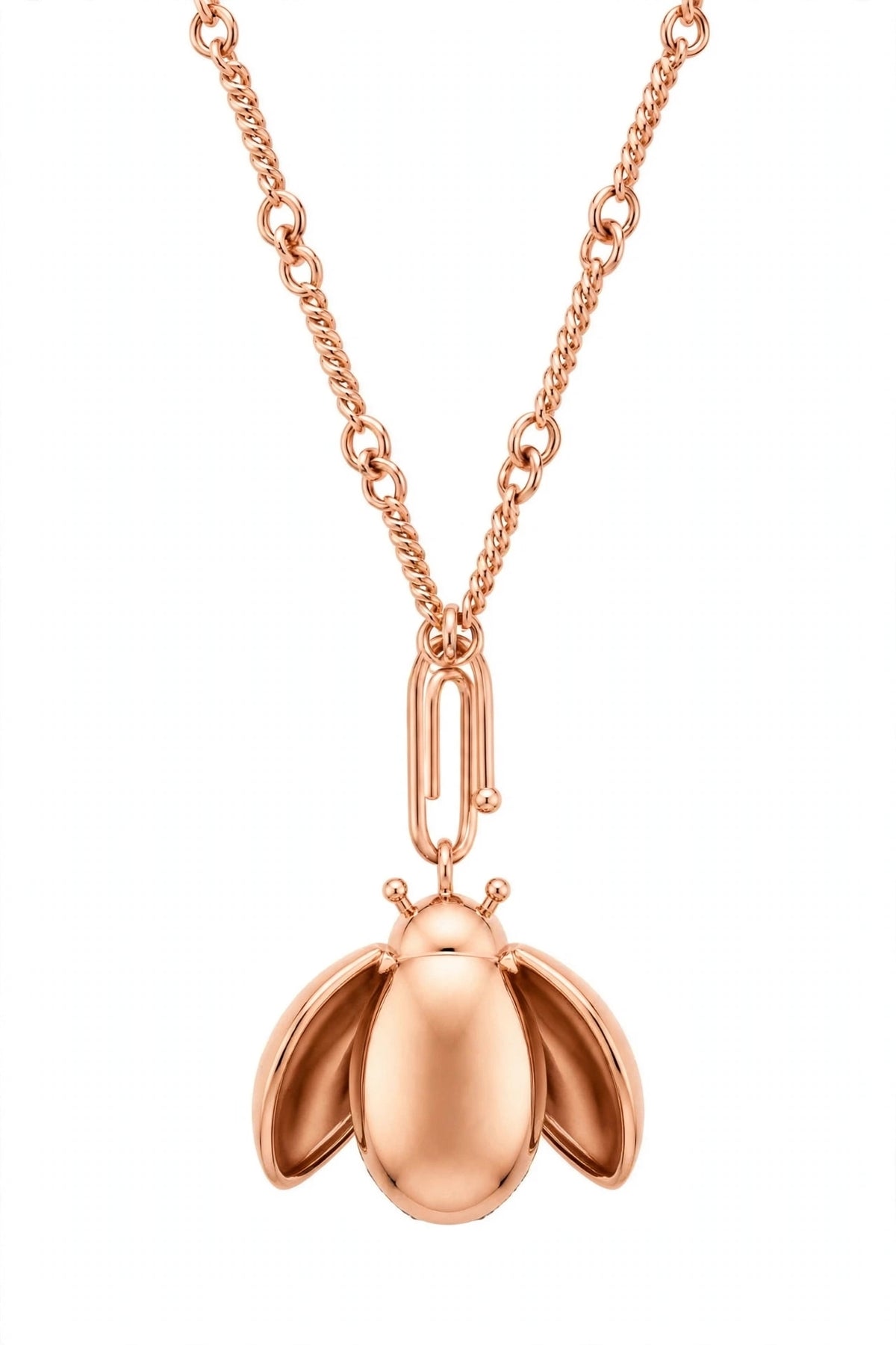 18K Yellow Gold Ladybug Pendant Necklace.