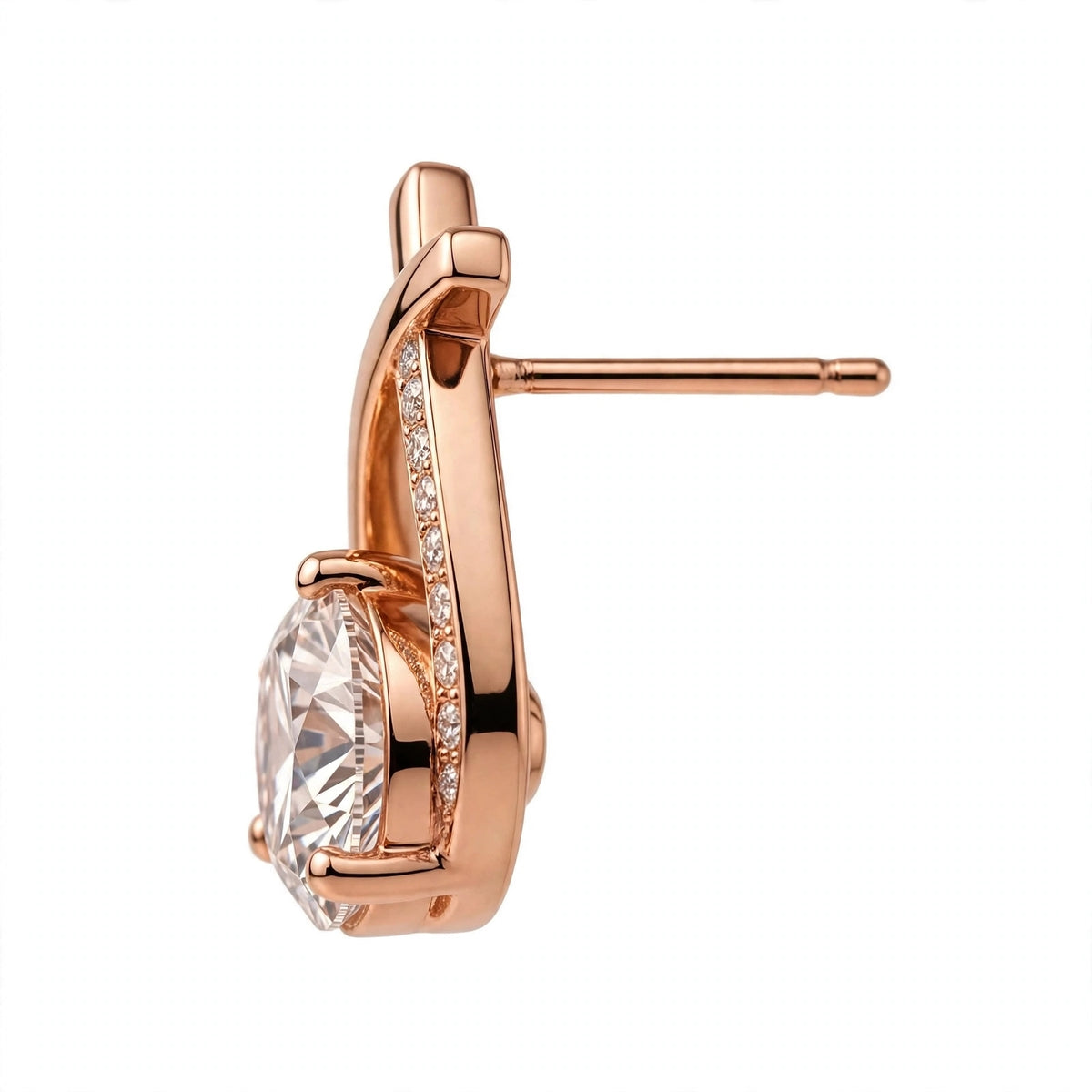Yellow Gold Criss-Cross Solitaire Stud Earrings