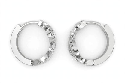 Yellow Gold Infinity Twist Diamond Huggie Hoop Earrings