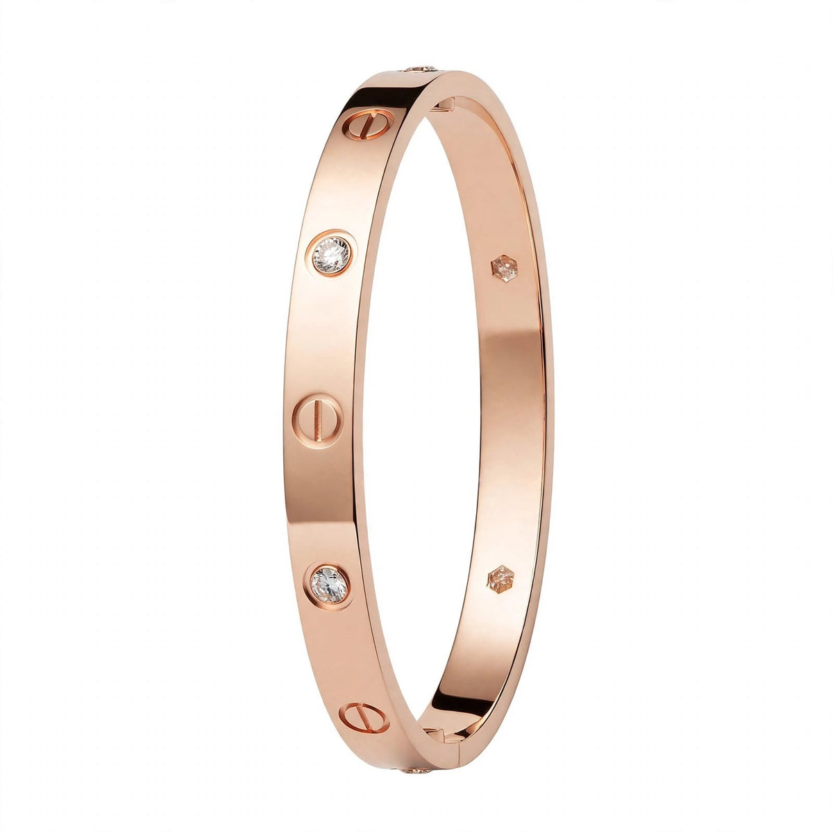 18K Yellow Gold Screw Motif Bangle