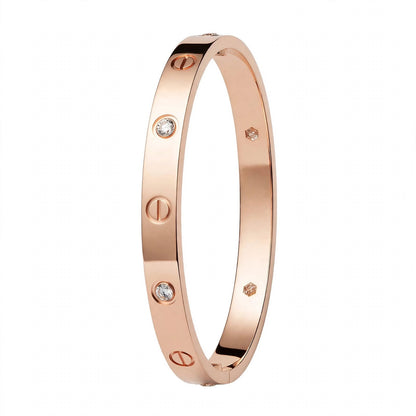 18K Yellow Gold Screw Motif Bangle
