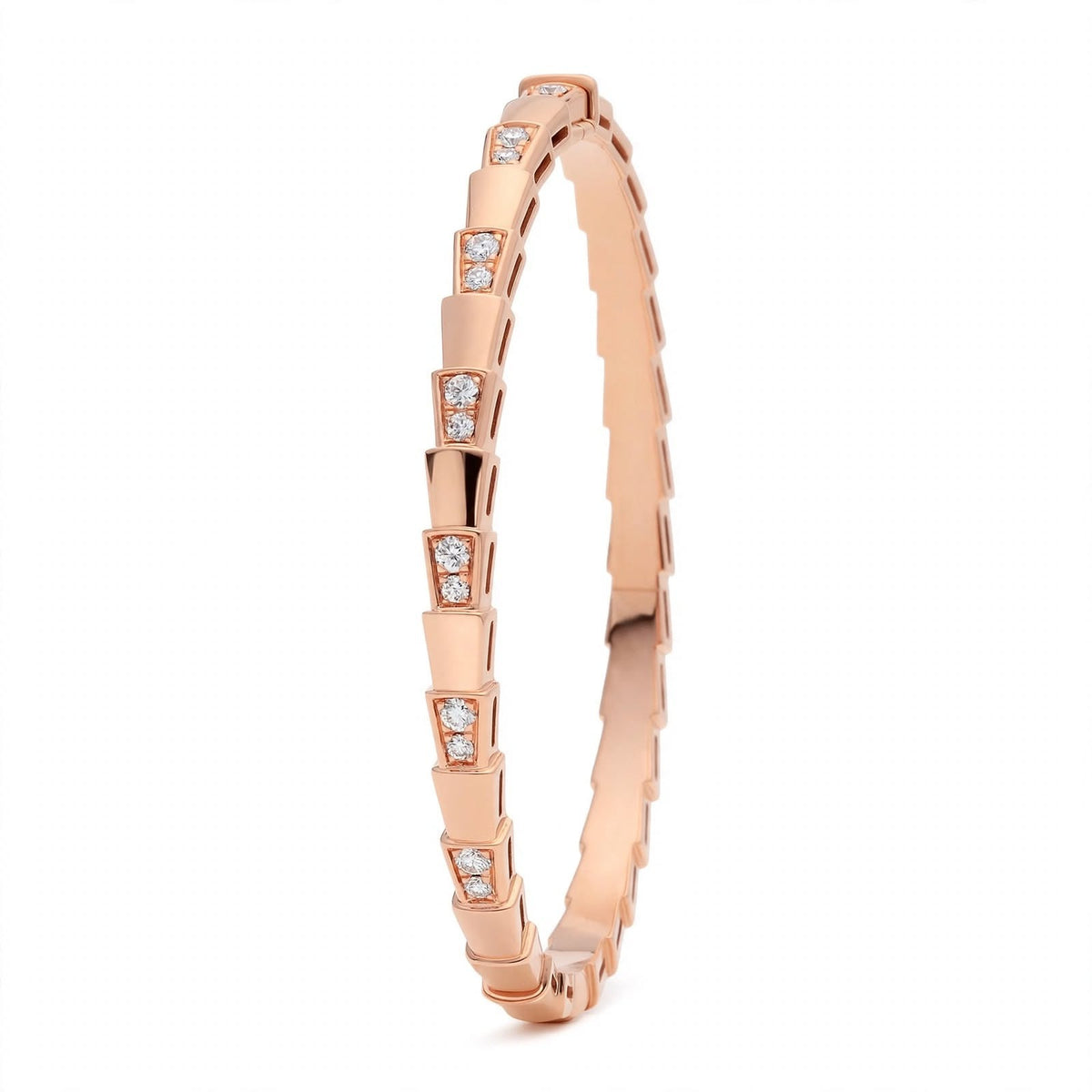 Custom Crafted Snake Scale Bangle in Solid 18K Gold