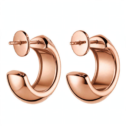 14K Gold Checkered Diamond Hoop Earrings