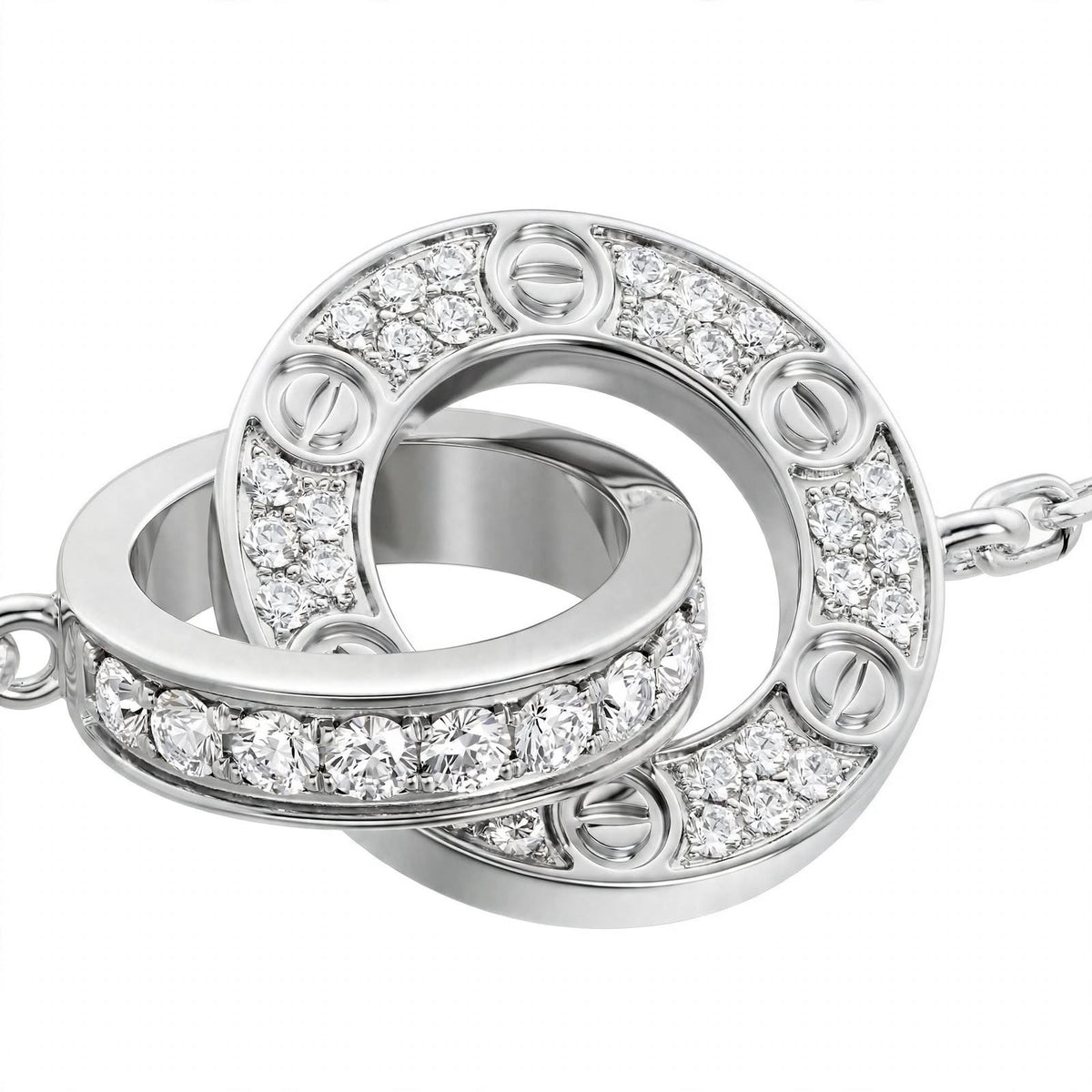 18K Yellow Gold Interlocking Circle Chain Bracelet