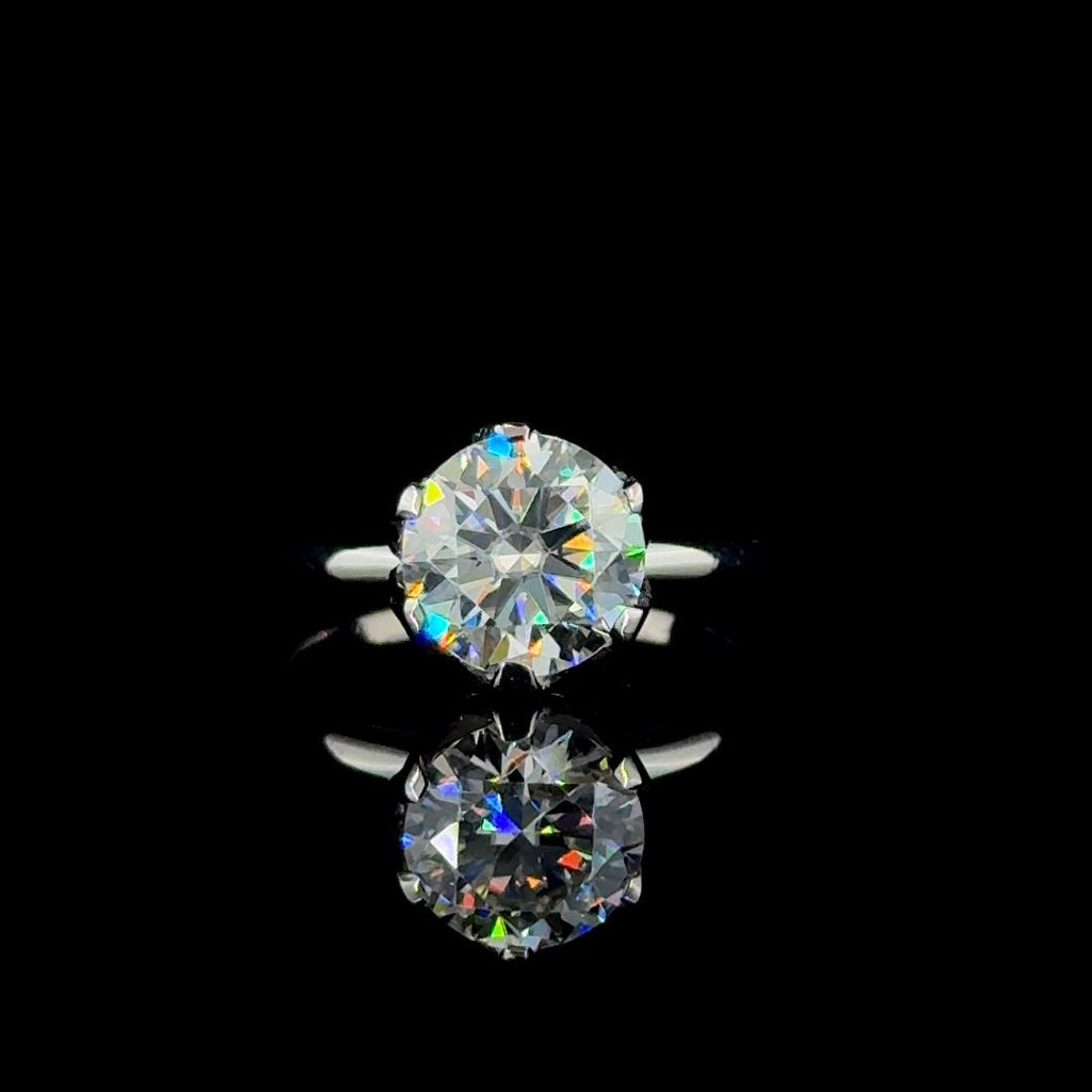 A classic six-prong round solitaire ring.