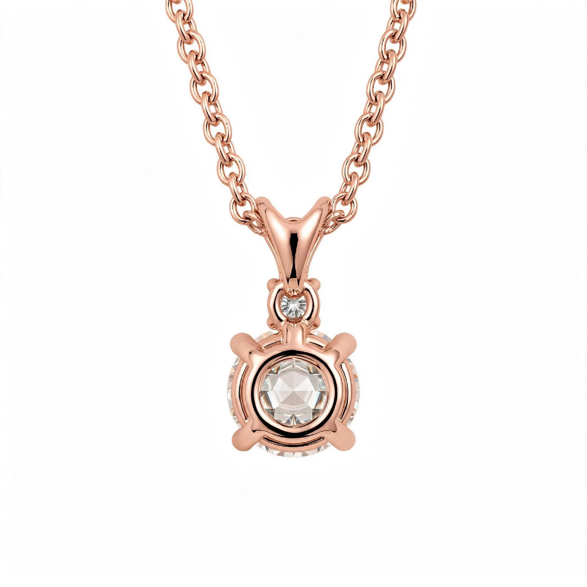 14K White Gold Radiant Dual-Stone Solitaire Diamond Pendant Necklace
