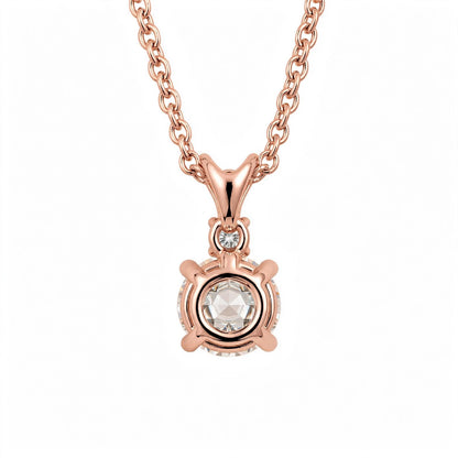 14K White Gold Radiant Dual-Stone Solitaire Diamond Pendant Necklace