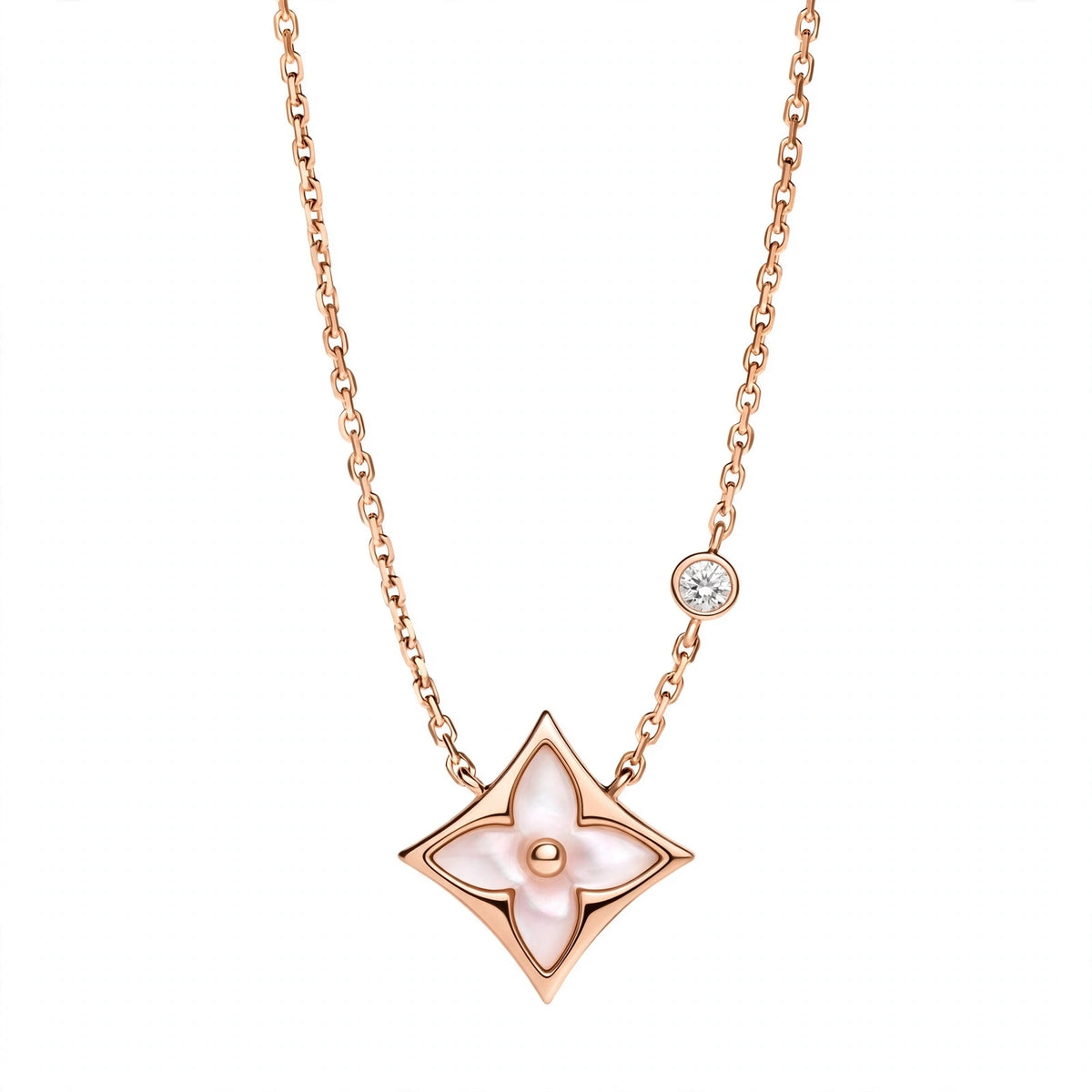 Handmade Mother of Pearl Flower Pendant Necklace