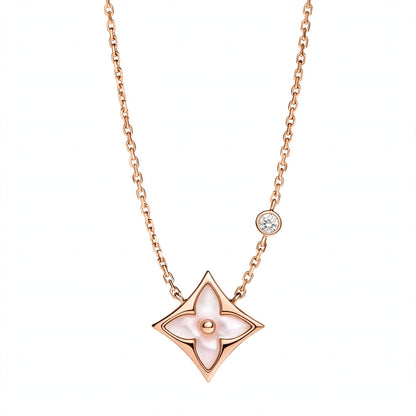 Handmade Mother of Pearl Flower Pendant Necklace