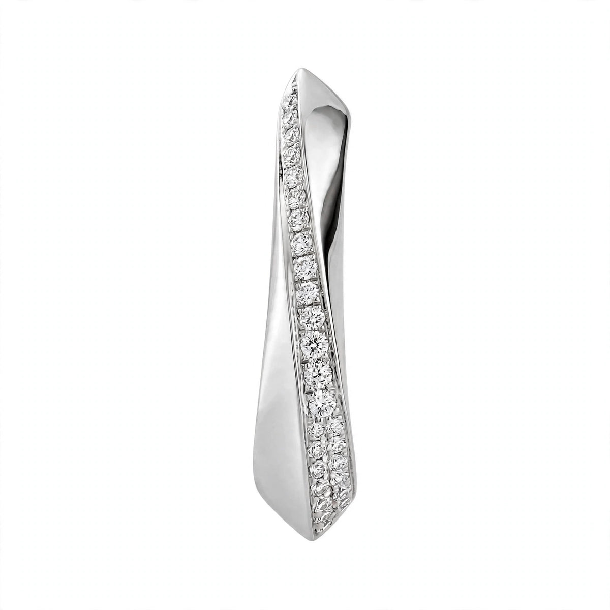 Yellow Gold Diamond Twist Hoop Earrings – Sculptural Wave J-Hoops