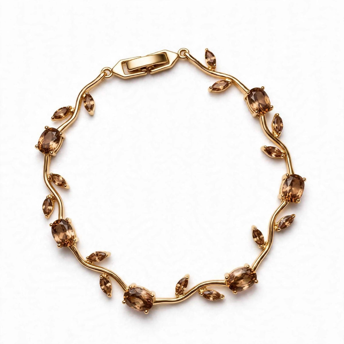 18K Gold Plated Pink Tulip Vine Bracelet | Lab Grown Diamonds