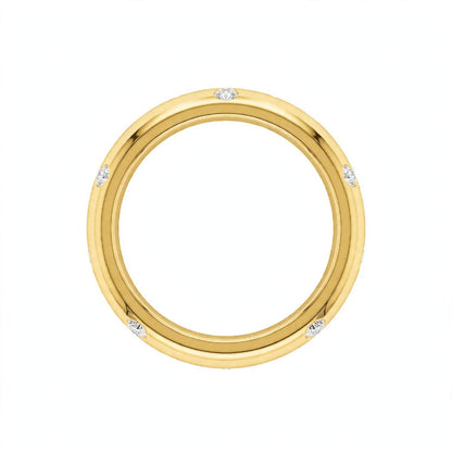 14K White Gold Scattered Flush-Set Diamond Wedding Band