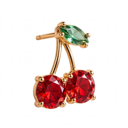 14K Yellow Gold Cherry Stud Earrings