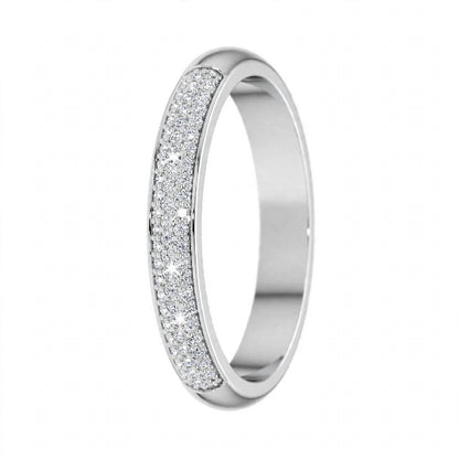 14K Yellow Gold Triple Row Pavé Diamond Eternity Band