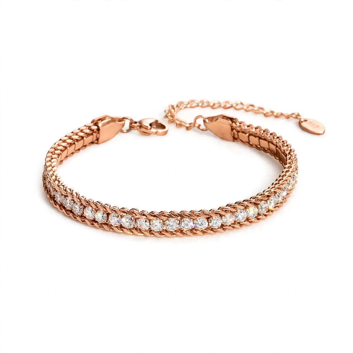 18K Yellow Gold Double Row Tennis Bracelet