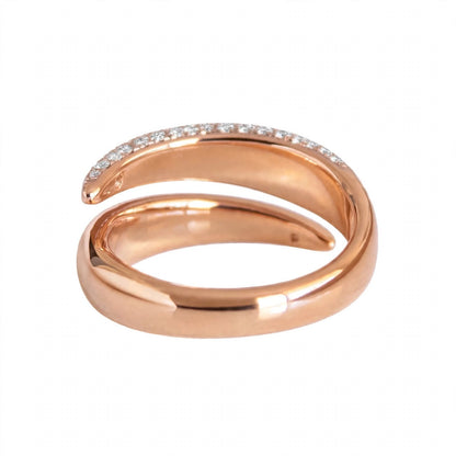 14K Rose Gold Pavé Diamond Open Wrap Ring