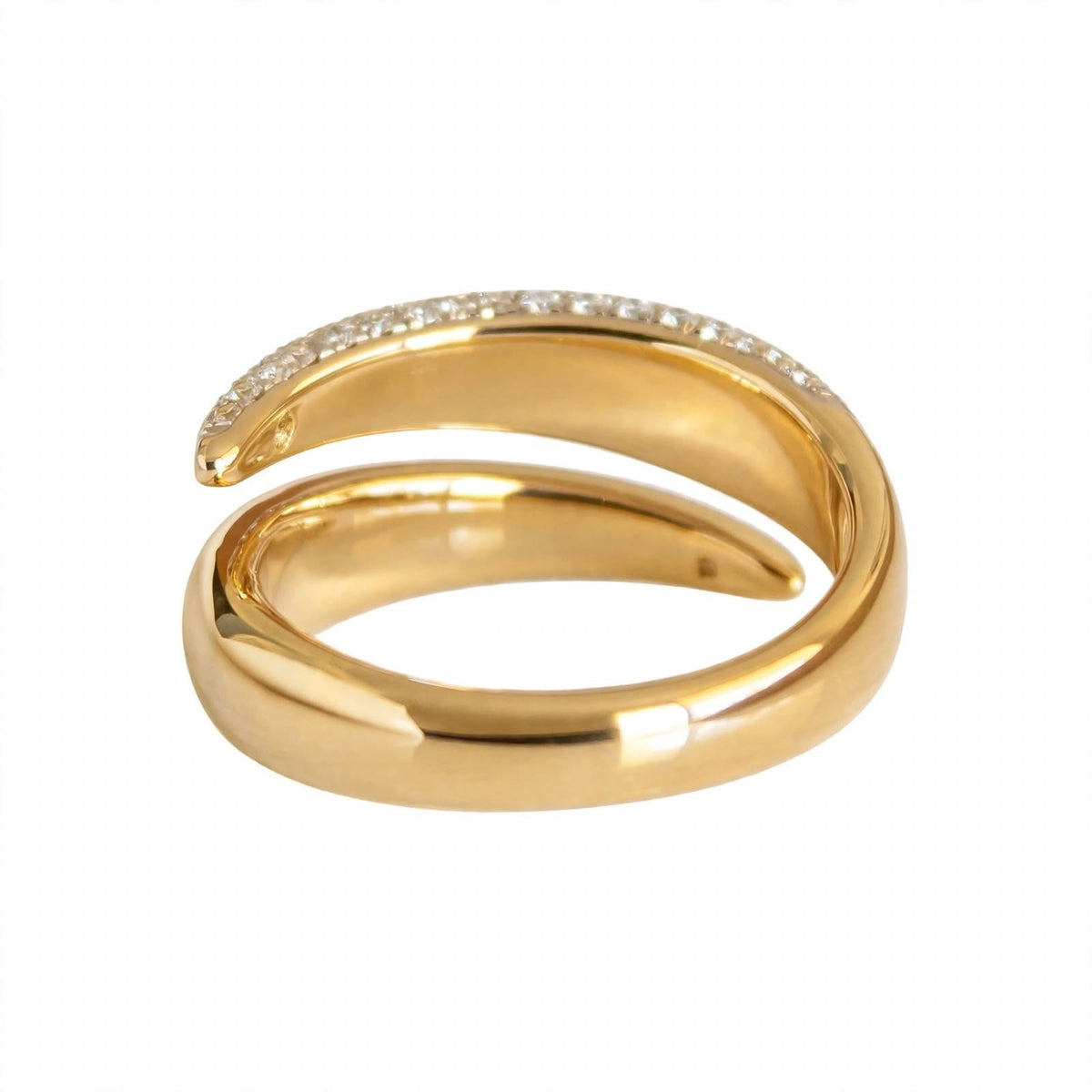 14K Rose Gold Pavé Diamond Open Wrap Ring