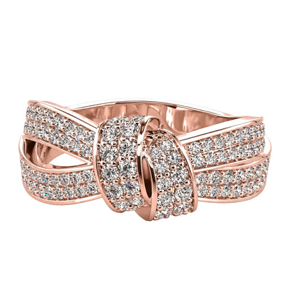14K Rosegold Statement Ribbon Knot Cocktail Ring