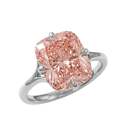 14K Rose Gold Elongated Cushion Cut Morganite Engagement Ring.
