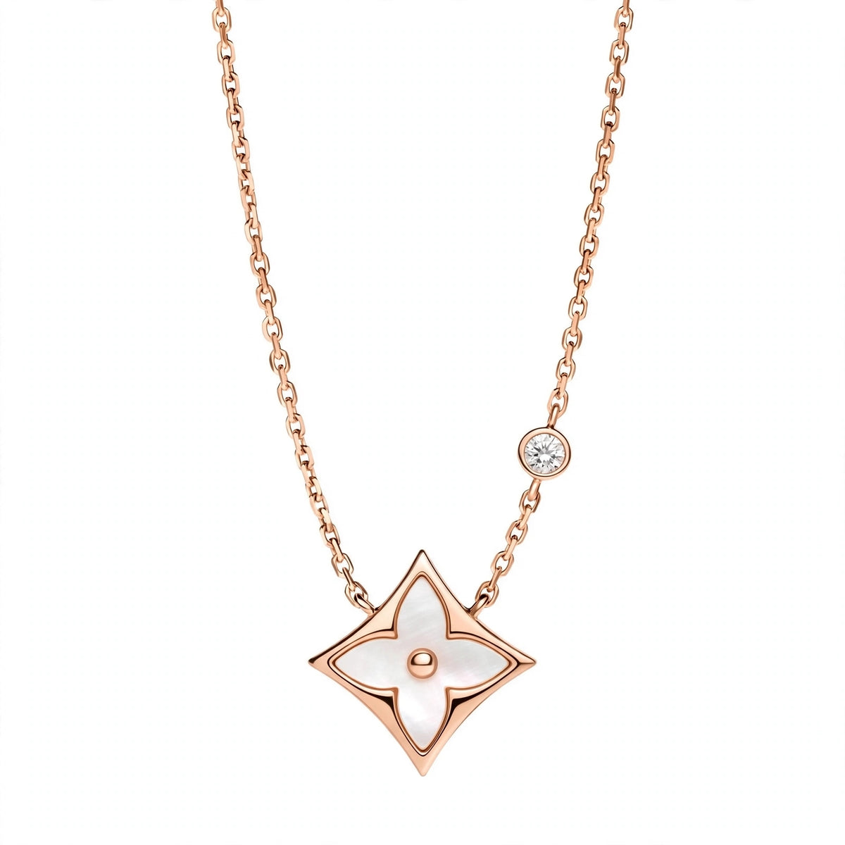 Handmade Mother of Pearl Flower Pendant Necklace
