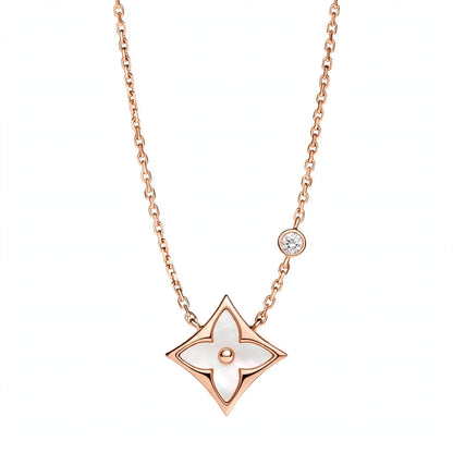 Handmade Mother of Pearl Flower Pendant Necklace