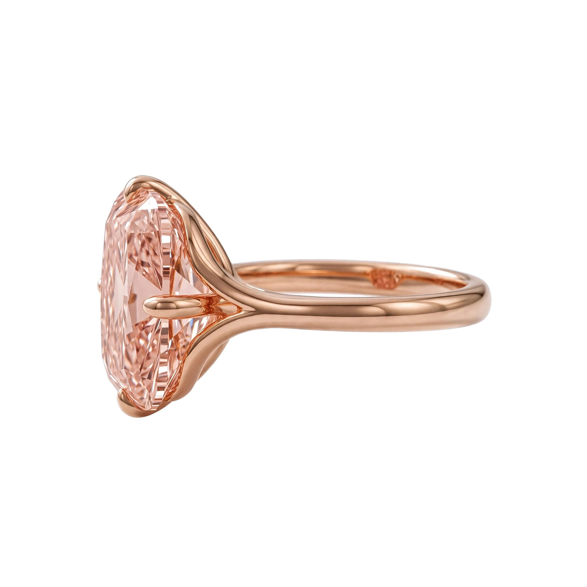 14K Rose Gold Elongated Cushion Cut Morganite Engagement Ring.