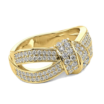 14K Rosegold Statement Ribbon Knot Cocktail Ring