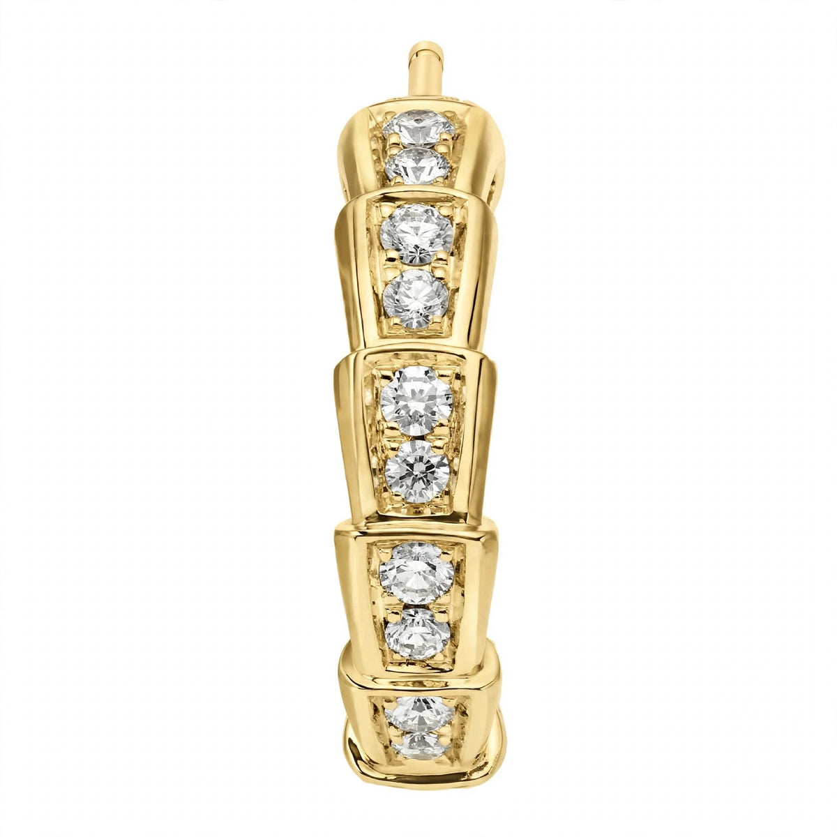 14K Yellow Gold Serpenti Diamond Hoop Earrings