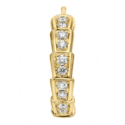 14K Yellow Gold Serpenti Diamond Hoop Earrings