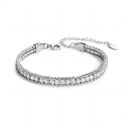 18K Yellow Gold Double Row Tennis Bracelet