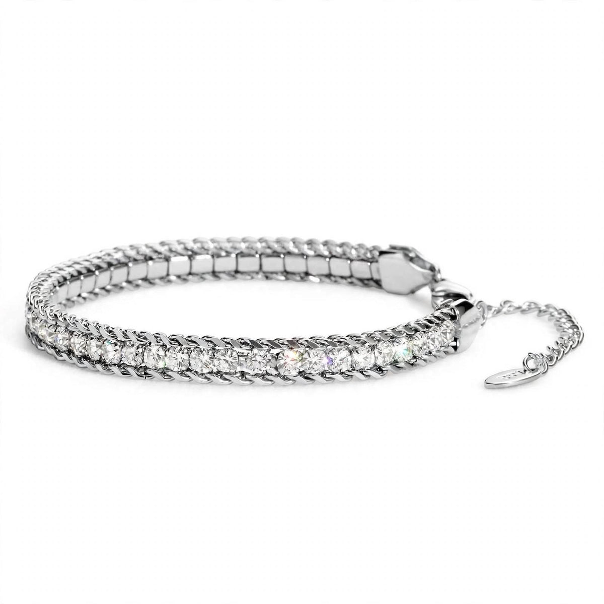 18K Yellow Gold Double Row Tennis Bracelet