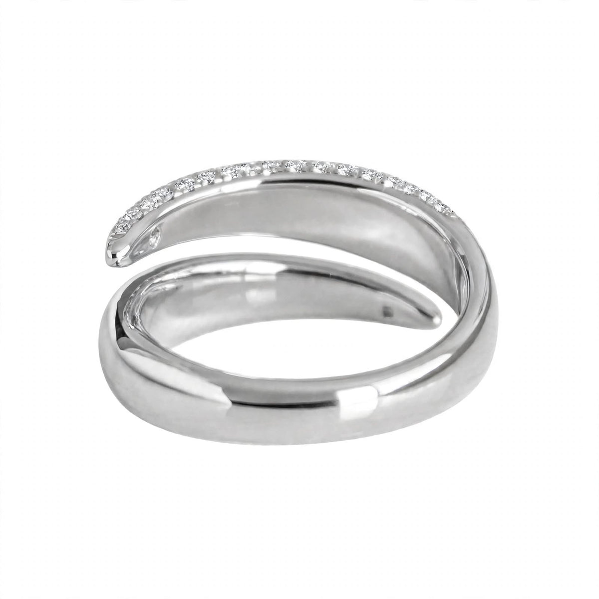 14K Rose Gold Pavé Diamond Open Wrap Ring