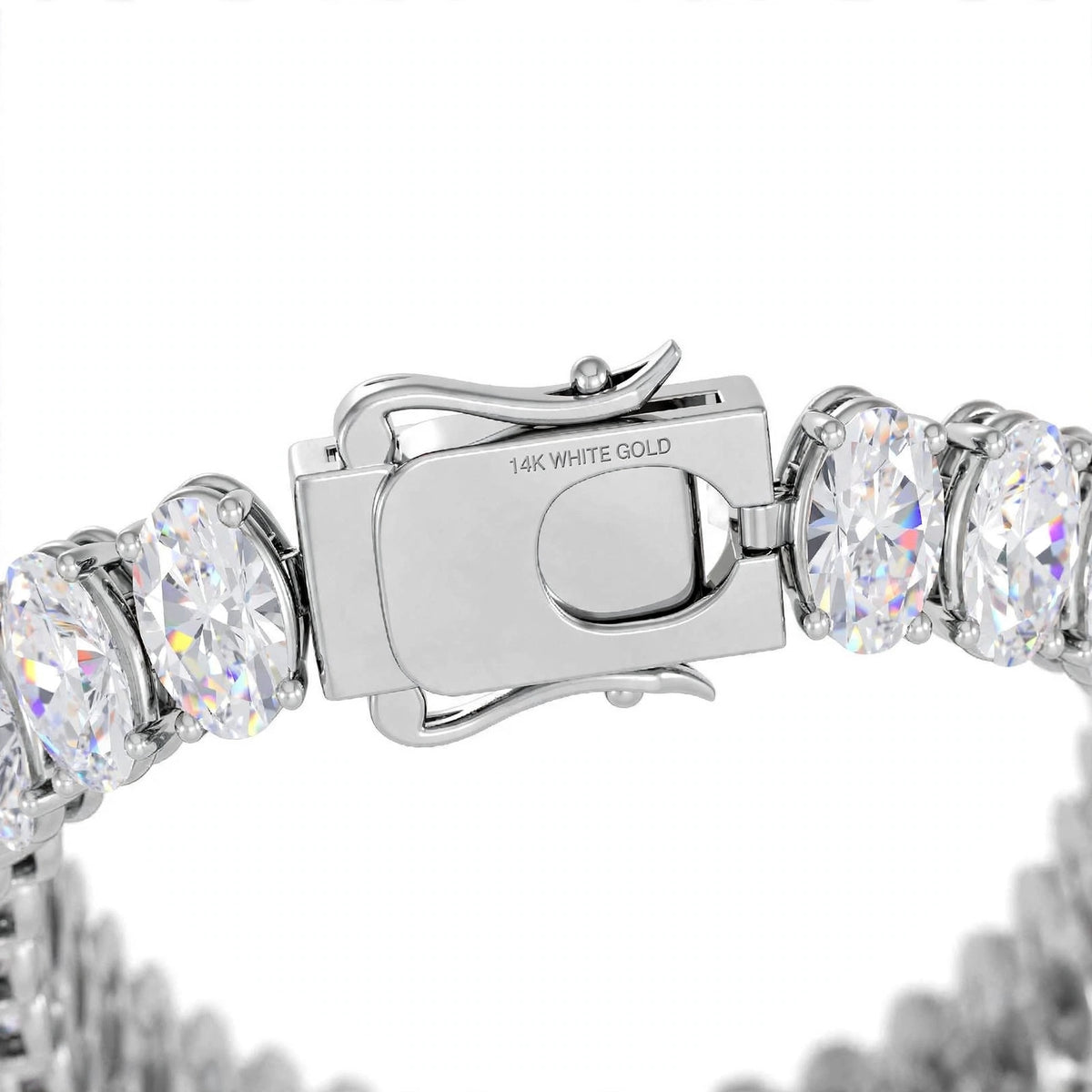 14K Yellow Gold Oval Cut Diamond Tennis Bracelet