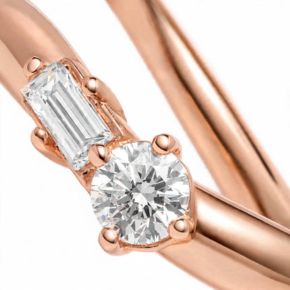 14K Yellow Gold Curved Diamond Wedding Band